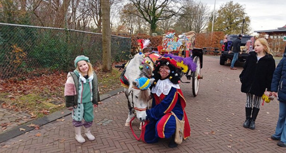 Stoere Ozoklein voor de pakjeswagen tijdens de intocht! :)